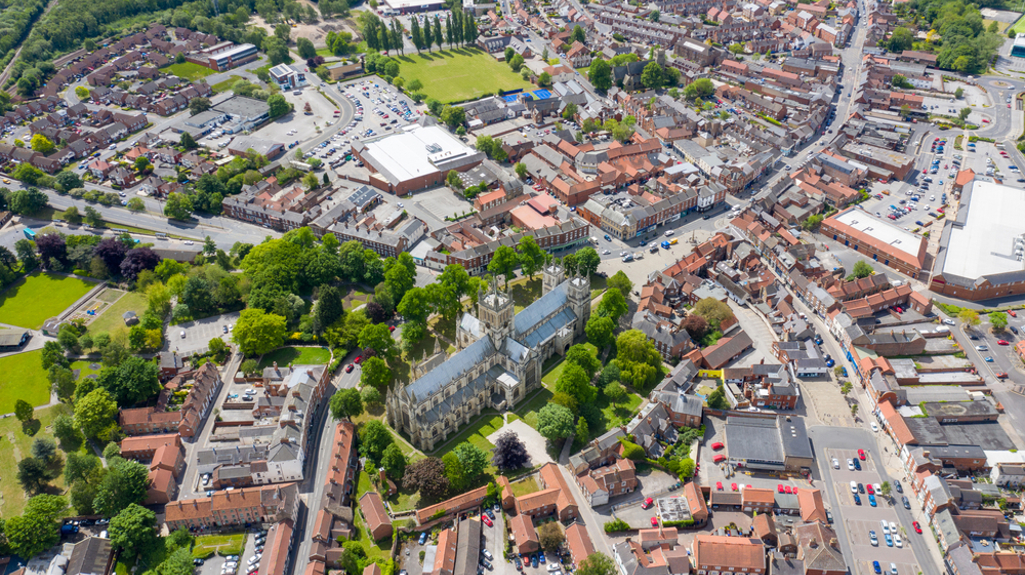 Aerial photo of Selby Abbey