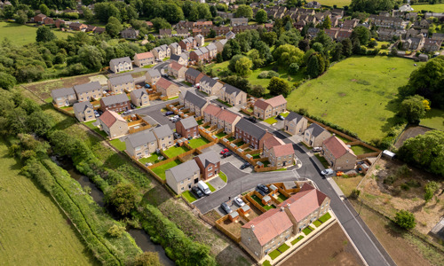 Aerial photo of our site at Spofforth running alongside the river