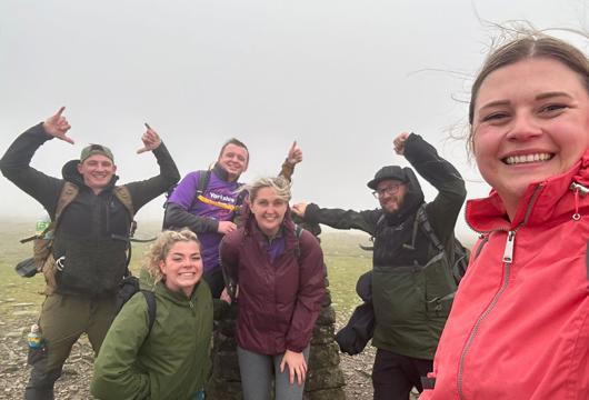 Fundraising for ANDYSMANCLUB: Pictured are Yorkshire Housing colleagues part-way through our first Yorkshire Three Peaks challenge.