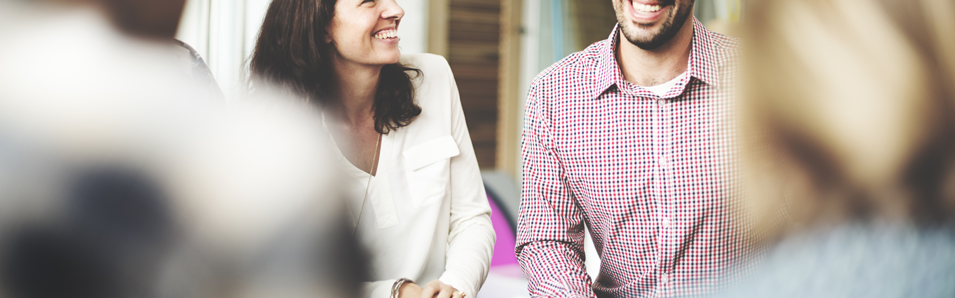 A group of people sat down talking