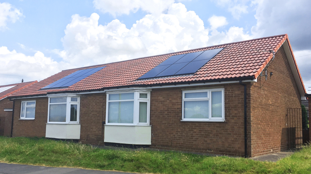 House with solar panels 