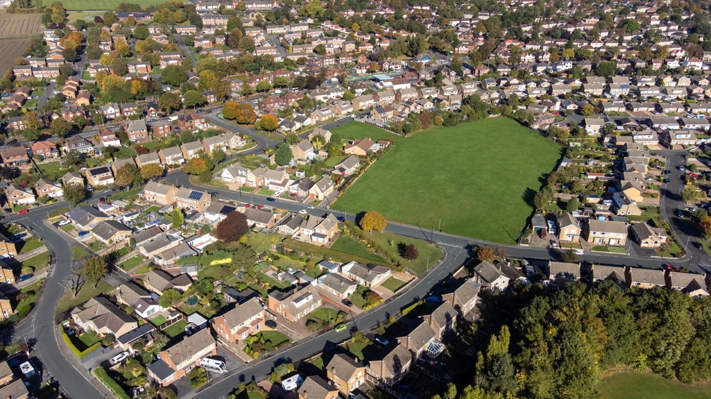 An aerial photo