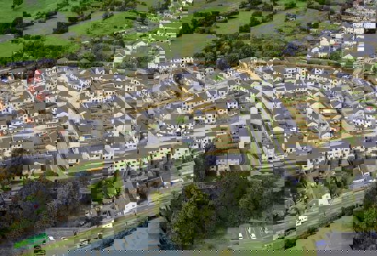Aerial view of our Silsden development surrounded by fields