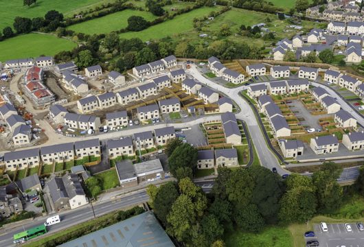 Aerial view of our Silsden development surrounded by fields