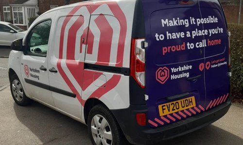 Photograph of a Yorkshire Housing branded van 