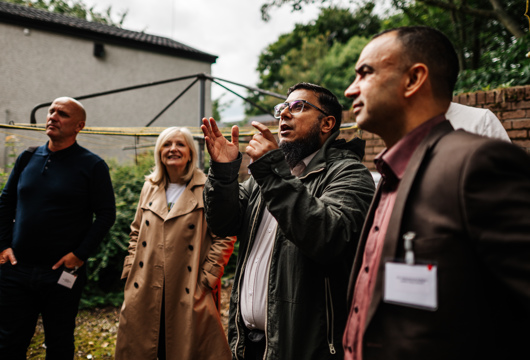 Mayor of West Yorkshire Tracy Brabin with a group of people