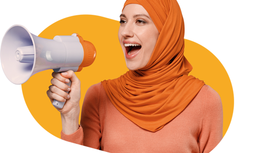 Woman holding a megaphone 
