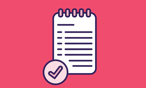 Notepad with checklist icon