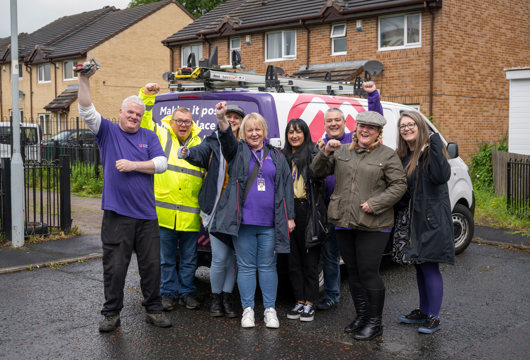 Yorkshire Housing colleagues cheering at the Big Day Out