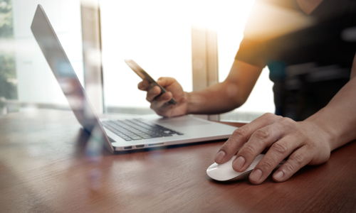 Man working on a laptop 