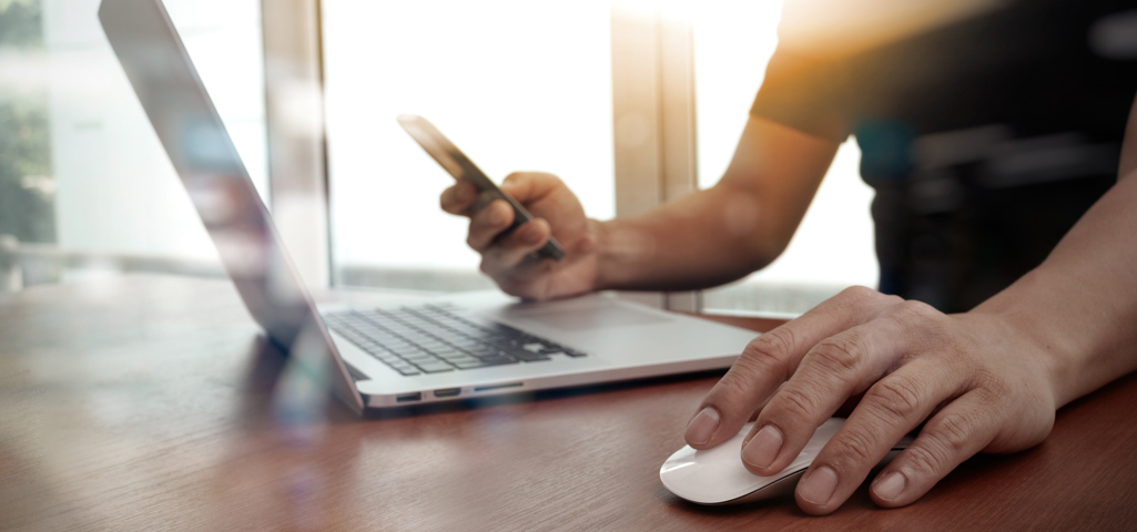 Man working on a laptop