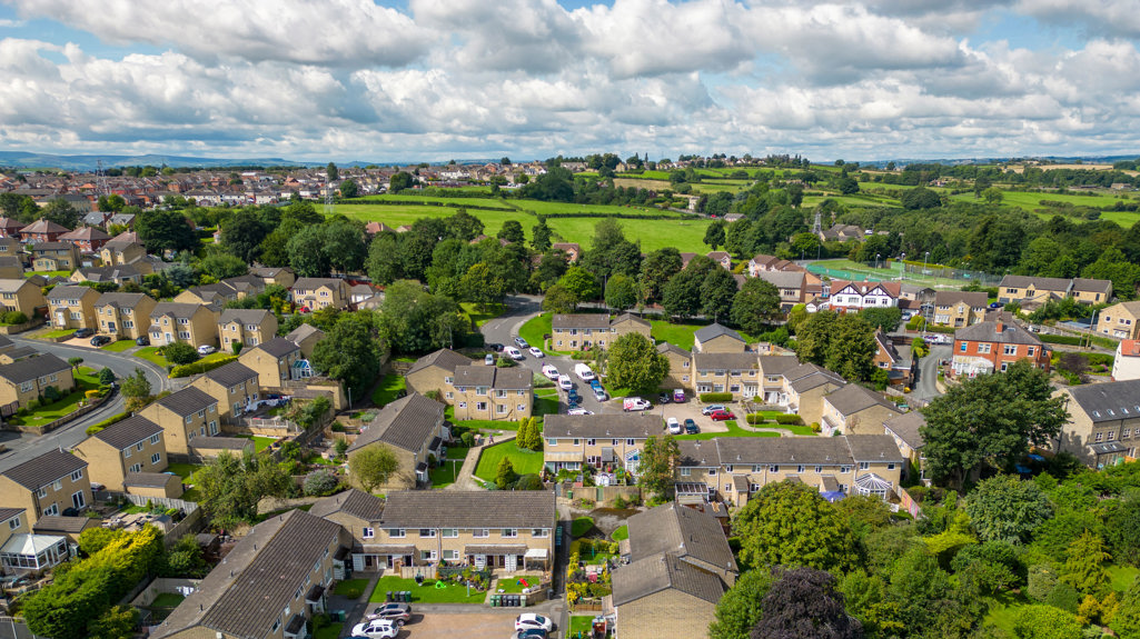 Drone picture in Liversedge showing an estate on a sunny day